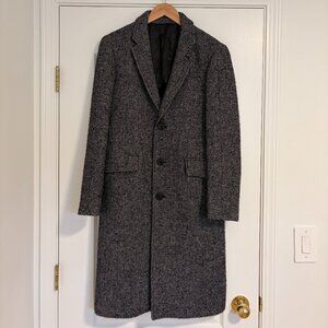 Club Monaco Wool Houndstooth Knee-Length Coat | Italian Fabric | Size 36 (US 4)